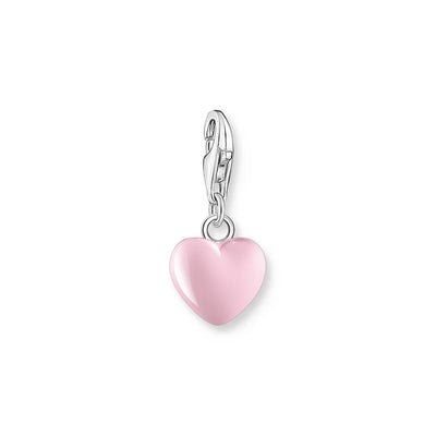 Thomas Sabo Sterling Silver Charmista Pink Enamel Heart Charm