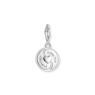 Thomas Sabo Sterling Silver Charmista 3D Ying Yang Pink CZ Charm