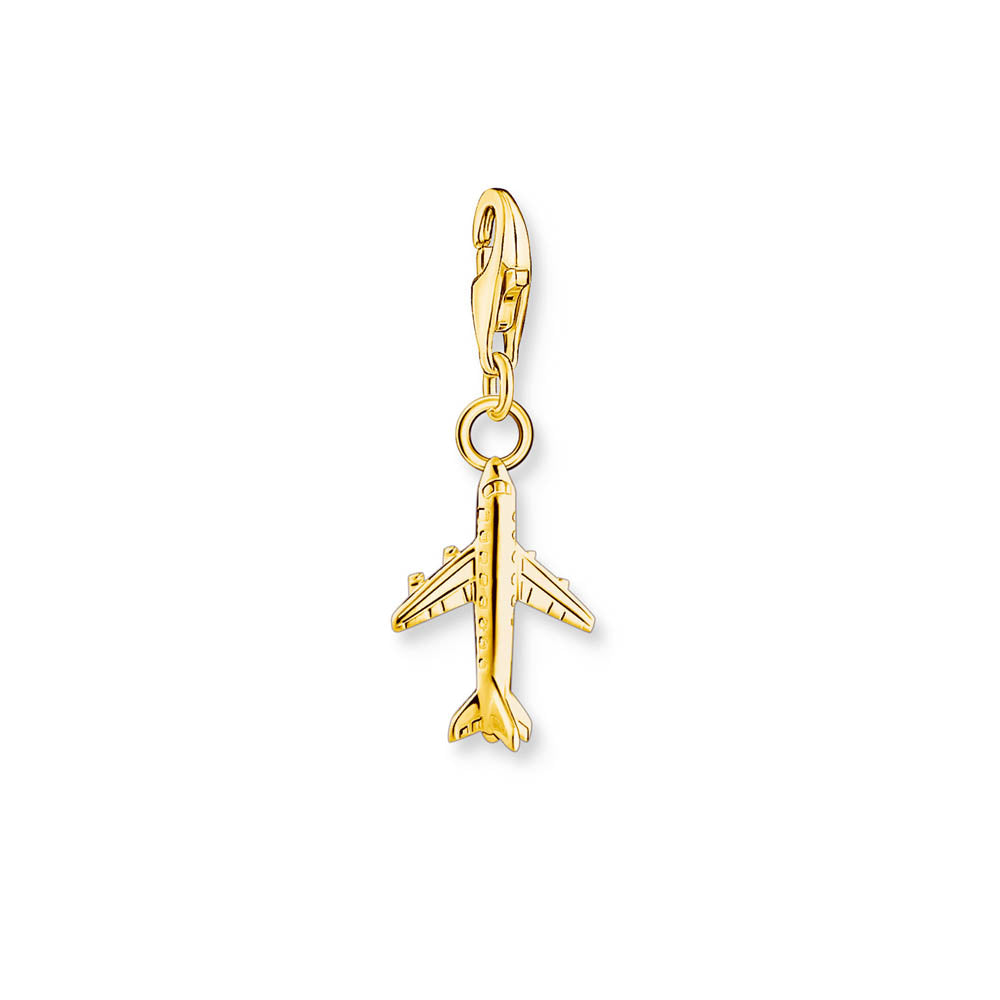 Thomas Sabo Gold Plated Sterling Silver Charmista Plane Charm
