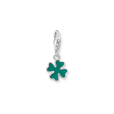 Thomas Sabo Sterling Silver Charmista Green Enamel Clover Charm