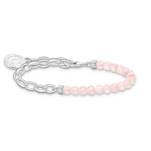 Load image into Gallery viewer, Thomas Sabo Sterling Silver Charmista Rose Quartz Belcher 16-19cm Bracelet