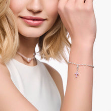 Load image into Gallery viewer, Thomas Sabo Sterling Silver Charmista Pink Zirconia Cross Charm