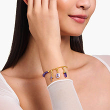 Load image into Gallery viewer, Thomas Sabo Gold Plated Sterling Silver Charmista 3D Purple Octagon Charm