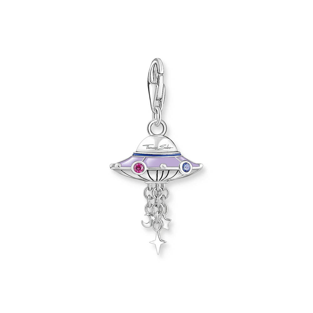 Thomas Sabo Sterling Silver Charmista Glow UFO CZ Charm