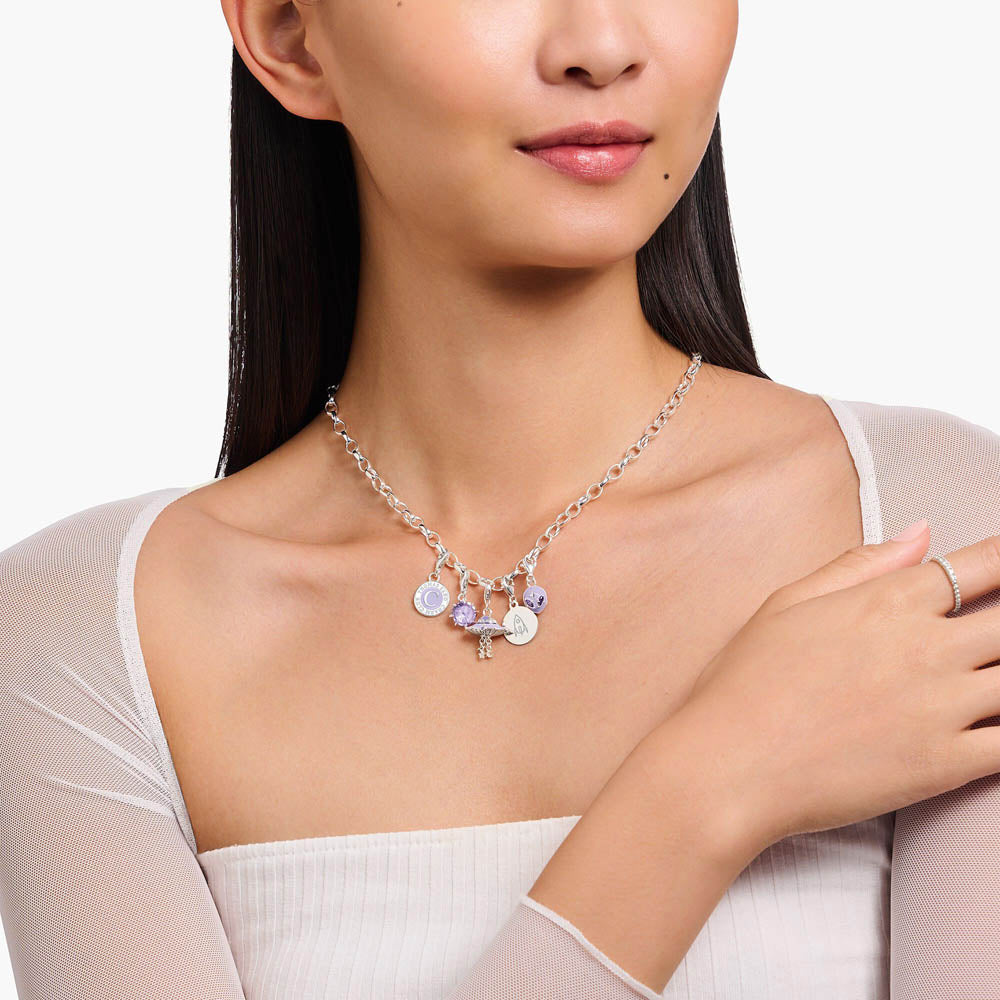 Thomas Sabo Sterling Silver Charmista Glow UFO CZ Charm
