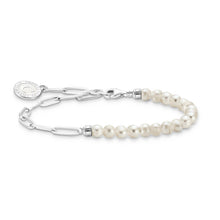 Load image into Gallery viewer, Thomas Sabo Sterling Silver Charmista Fresh Water Pearl Long Link 14-17cm Bracelet