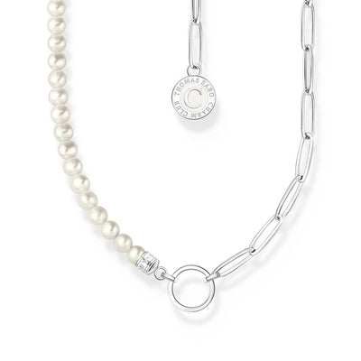 Thomas Sabo Sterling Silver Charmista Fresh Water Pearl 32-37cm Chain