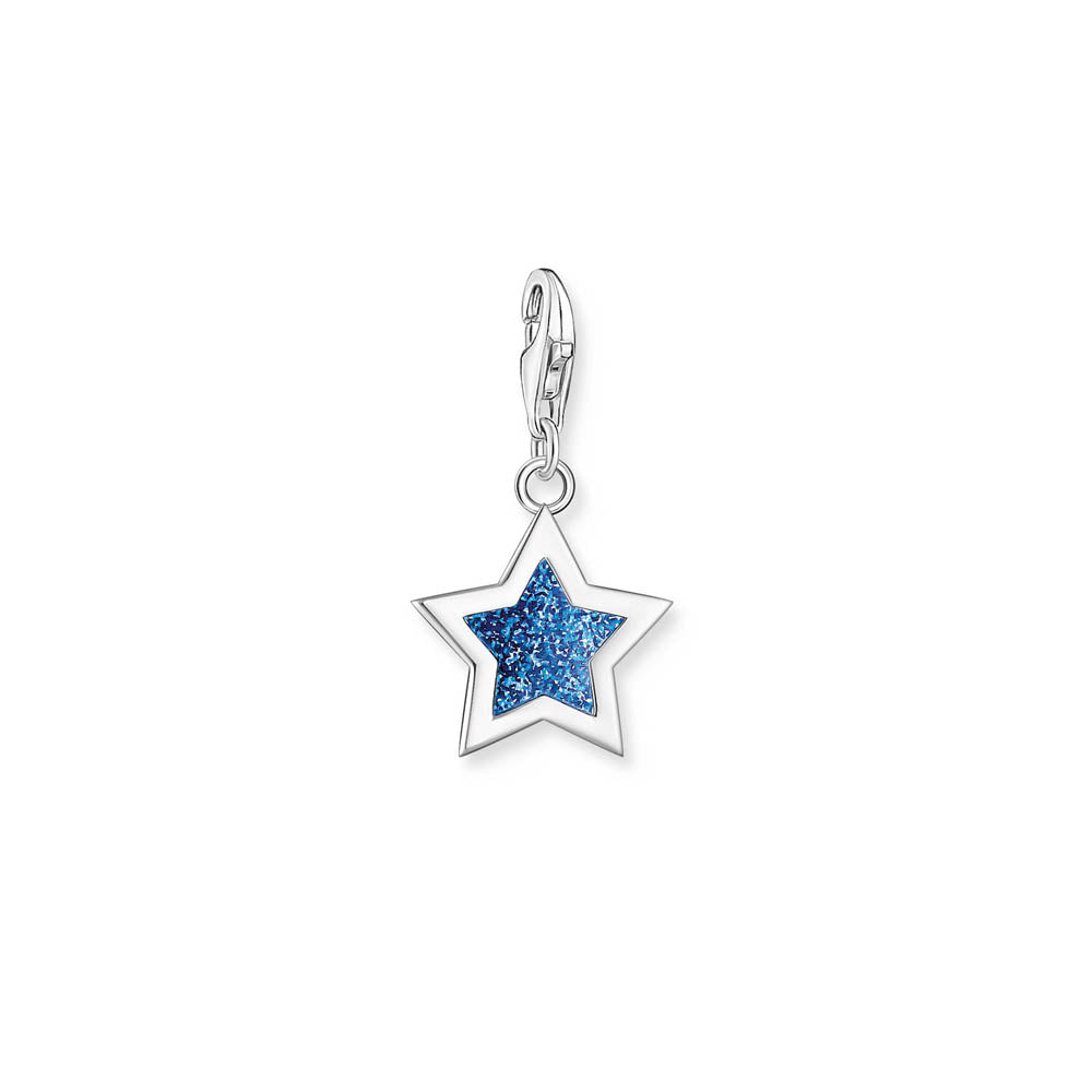 Thomas Sabo Sterling Silver Charmista Star Blue CZ Charm