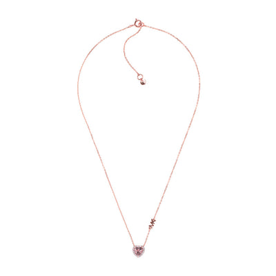 Michael Kors 14ct Rose Gold Plated Heart Pendant On Chain