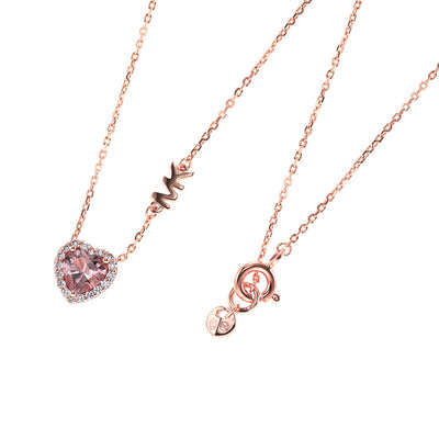 Michael Kors 14ct Rose Gold Plated Heart Pendant On Chain