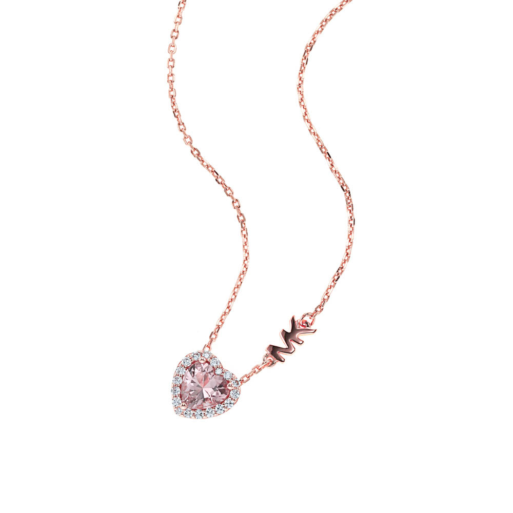 Michael Kors Premium Sterling Silver Pave Heart Locket Ladies Necklace -  Tempus Jewellery