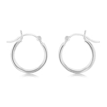 Load image into Gallery viewer, Sterling Silver Ribbed 12mm Hoop Earrings