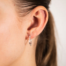Load image into Gallery viewer, Sterling Silver Ribbed 12mm Hoop Earrings