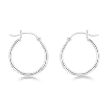 Load image into Gallery viewer, Sterling Silver Ribbed 15mm Hoop Earrings