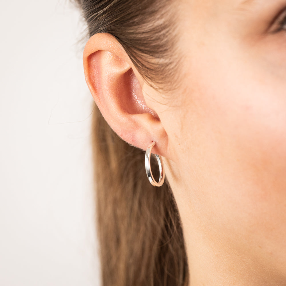 Sterling Silver Plain 15mm Sleeper Earring