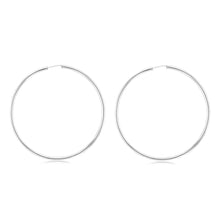 Load image into Gallery viewer, Sterling Silver Plain 50mm Sleeper Earrings