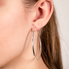 Load image into Gallery viewer, Sterling Silver Plain 50mm Sleeper Earrings