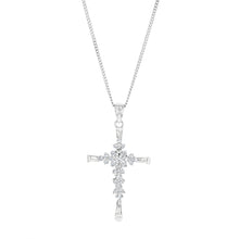 Load image into Gallery viewer, Sterling Silver Zirconia Fancy Cross Pendant