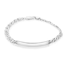 Load image into Gallery viewer, Sterling Silver Fancy ID 21cm Bracelet