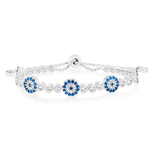Load image into Gallery viewer, Sterling Silver Zirconia Fancy Adjustable 19cm Bracelet