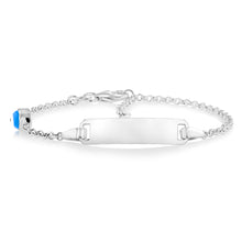 Load image into Gallery viewer, Sterling Silver Evil Eye ID 16cm Bracelet