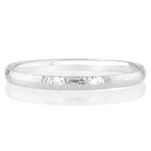Load image into Gallery viewer, Sterling Silver Textured 6.6mm Wide 65mm Bangle
