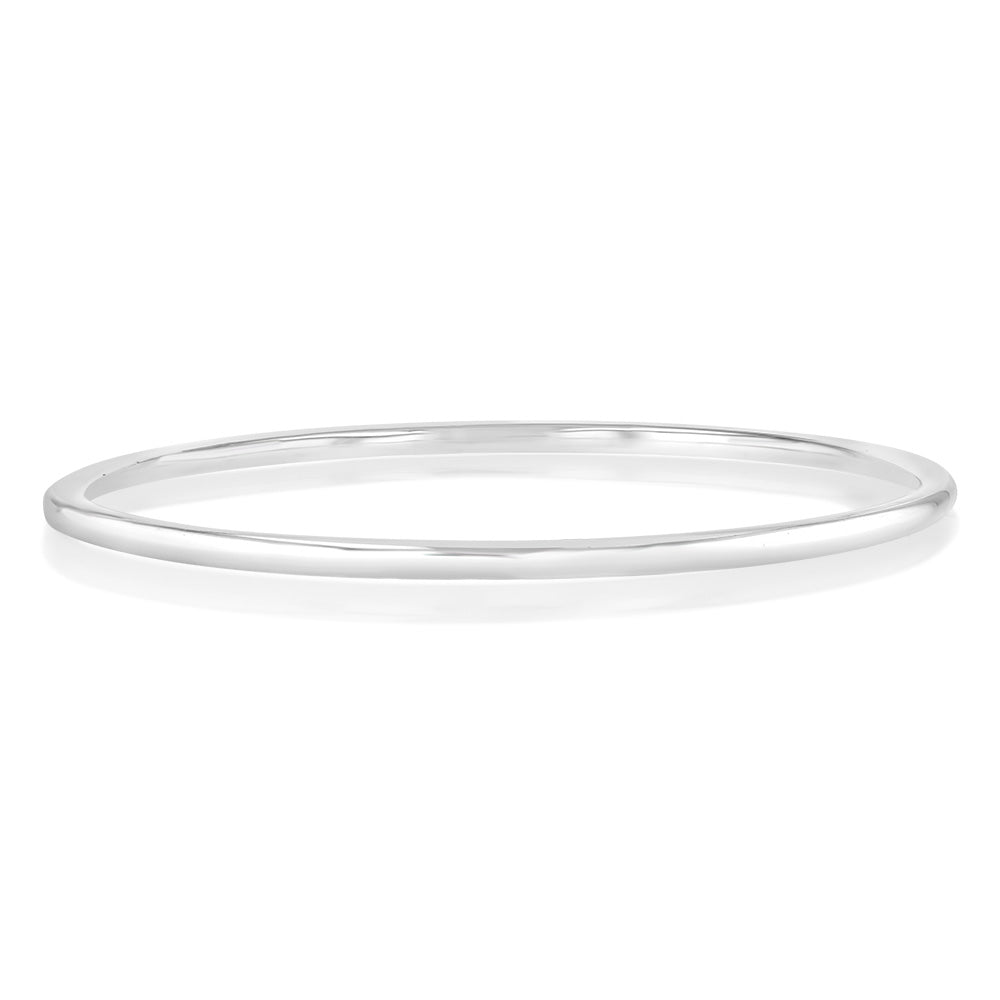 Sterling Silver Plain 3mm Rounded 70mm Bangle