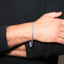 Load image into Gallery viewer, Sterling Silver Beveled Curb 21cm Bracelet