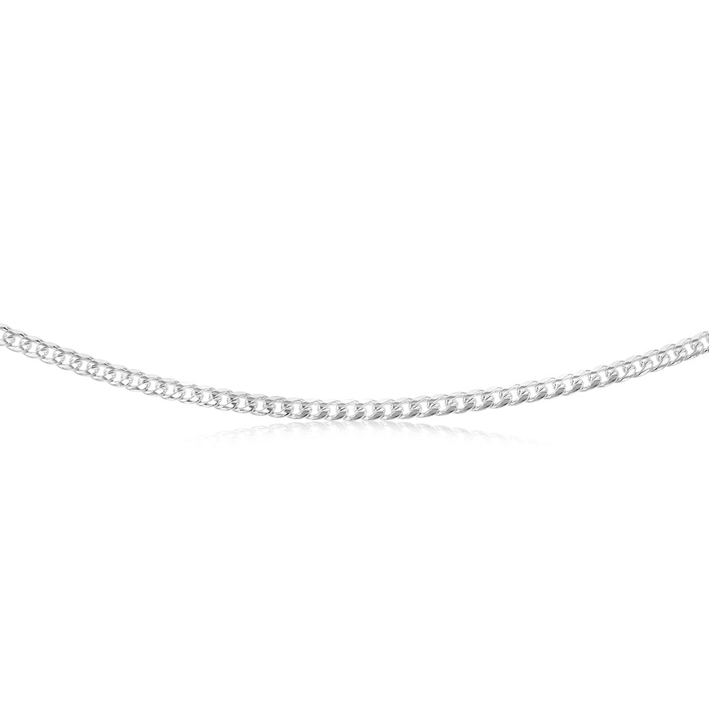 Sterling Silver Curb Beveled 55cm Chain