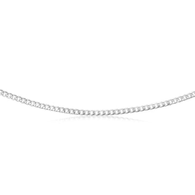Sterling Silver Curb Beveled 55cm Chain