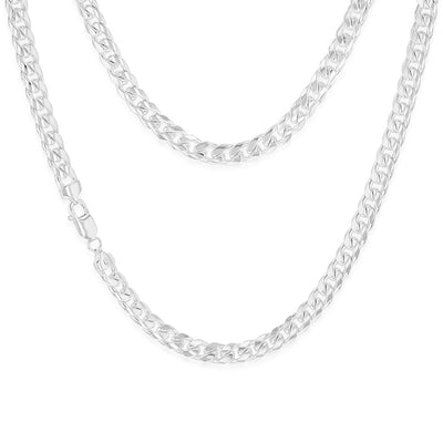Sterling Silver Curb Beveled 55cm Chain