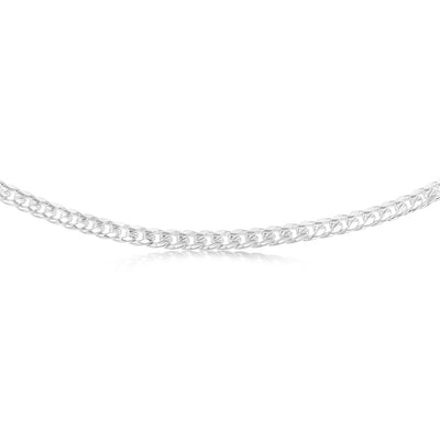 Sterling Silver Curb Beveled 55cm Chain