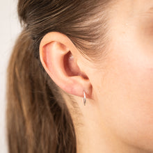 Load image into Gallery viewer, Sterling Silver Plain 11mm Sleeper Earrings