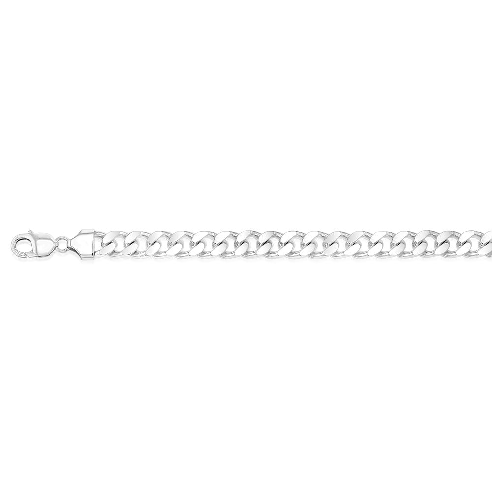 Sterling Silver Beveled Curb 300Gauge 21cm Bracelet