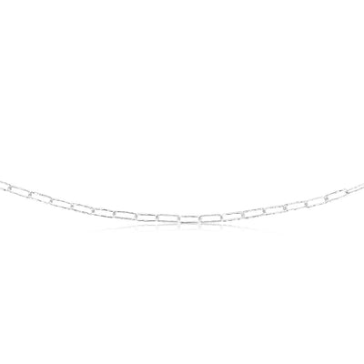 Sterling Silver Textured Paperclip 60 Gauge 45cm Chain
