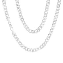 Load image into Gallery viewer, Sterling Silver Beveled Fancy Curb 160 Gauge 45cm Chain