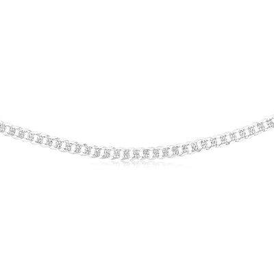 Sterling Silver Beveled Fancy Curb 160 Gauge 45cm Chain