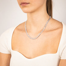 Load image into Gallery viewer, Sterling Silver Beveled Fancy Curb 160 Gauge 45cm Chain
