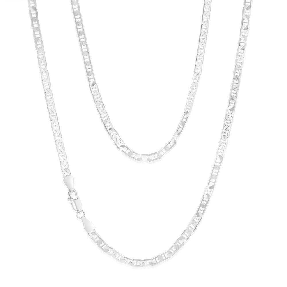 Sterling Silver Flat 100 Gauge Anchor 55cm Chain