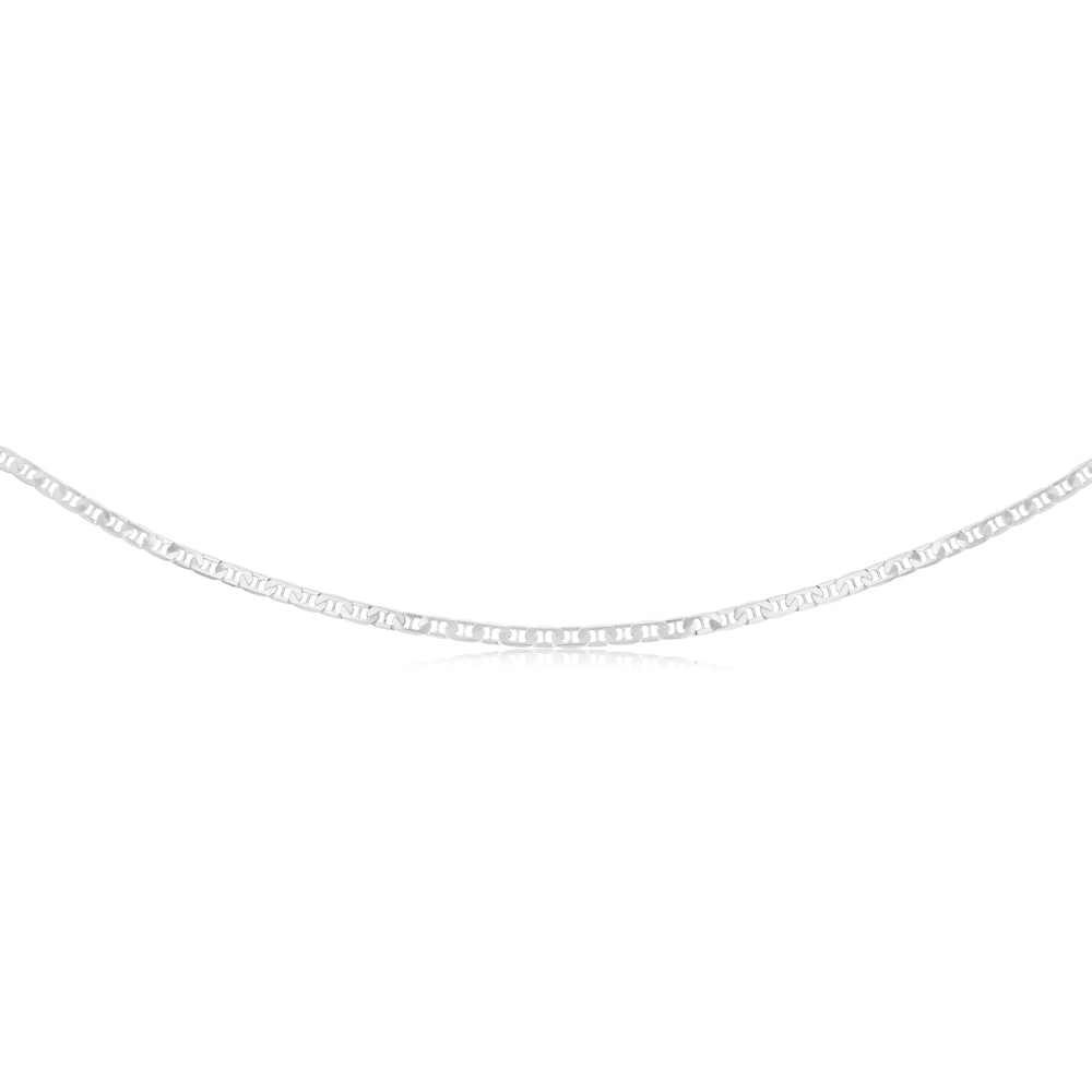 Sterling Silver Flat 100 Gauge Anchor 55cm Chain