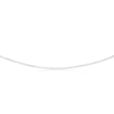 Sterling Silver Beveled 60 Gauge Curb 55cm Chain