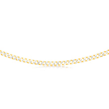 Load image into Gallery viewer, Sterling Silver Gold Plated Curb 150Gauge 50cm Chain
