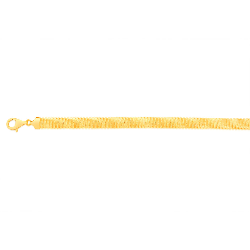 Sterling Silver Gold Plated Tubo Gas 80 Gauge 19cm Bracelet