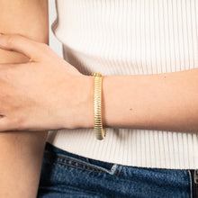 Load image into Gallery viewer, Sterling Silver Gold Plated Tubo Gas 80 Gauge 19cm Bracelet