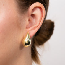 Load image into Gallery viewer, Sterling Silver Gold Plated Polished Tear Drop Stud Earrings