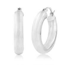 Load image into Gallery viewer, Sterling Silver Polished  15mm Hoop Earrings