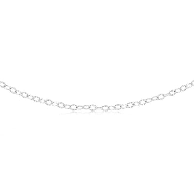 Sterling Silver Fancy Diamond Cut 45cm Chain