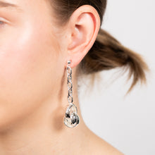 Load image into Gallery viewer, Sterling Silver Multiple Circles On Anchor Chain Drop Earrings