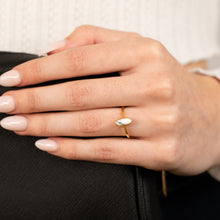 Load image into Gallery viewer, Sterling Silver Gold Plated Natural Howlite Ring