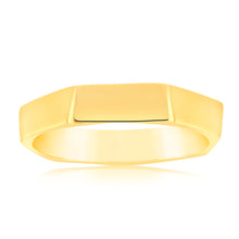 Load image into Gallery viewer, Sterling Silver Gold Plated Polished 4.2mm Geometric Shaped Ring